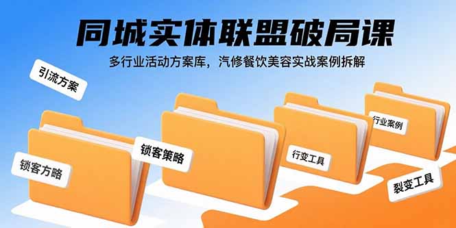 同城实体联盟破局课,多行业活动方案库,汽修餐饮美容实战案例拆解-鲁班聊项目