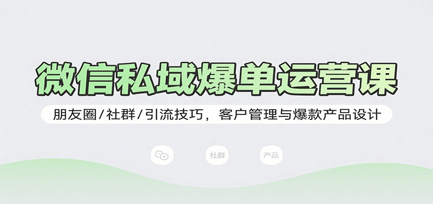 微信私域爆单运营课:朋友圈/社群/引流技巧,客户管理与爆款产品设计-鲁班聊项目