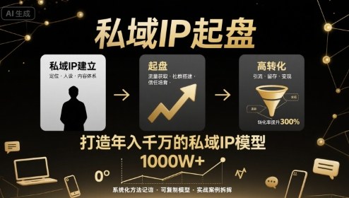 私域IP起盘,私域ip建立、起盘、高转化,打造年入千万的私域ip模型-鲁班聊项目