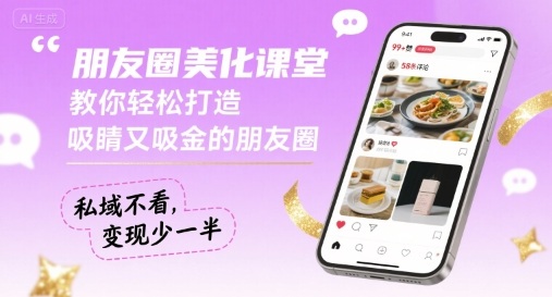 朋友圈美化课堂，教你轻松打造，吸睛又吸金的朋友圈，私域不看，变现少一半-鲁班聊项目