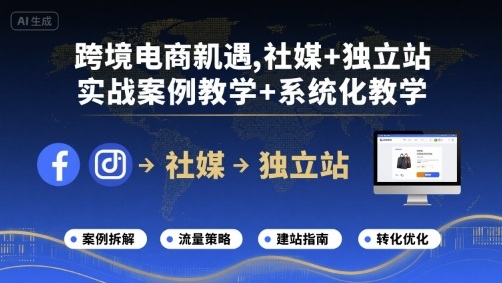 跨境电商新机遇，社媒+独立站，实战案例教学+系统化教学-鲁班聊项目