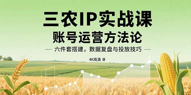 三农IP实战课:账号运营方法论,六件套搭建,数据复盘与投放技巧-鲁班聊项目