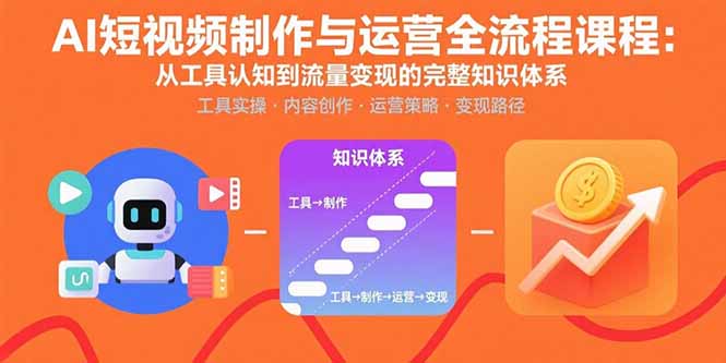 AI短视频制作与运营全流程课程:从工具认知到流量变现的完整知识体系-鲁班聊项目