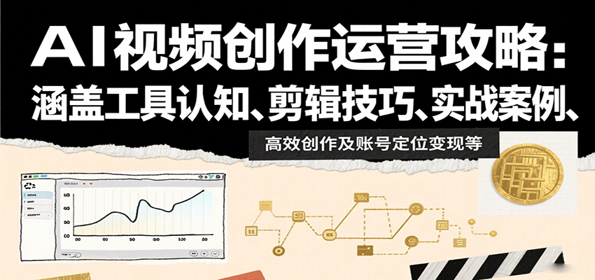 AI视频创作运营攻略:涵盖工具认知、剪辑技巧、实战案例、高效创作及账号定位变现等-鲁班聊项目
