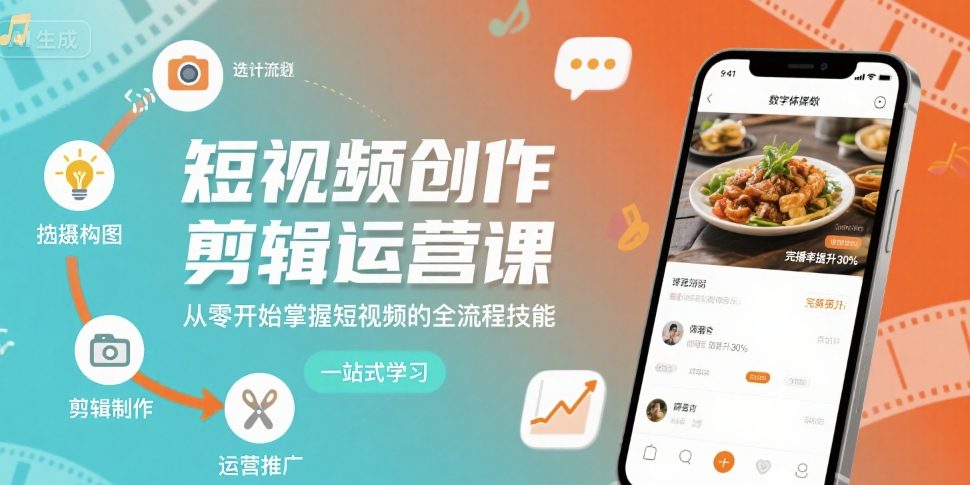 短视频创作剪辑运营课,从零开始掌握短视频的全流程技能-鲁班聊项目