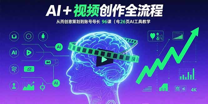 AI+短视频创作全流程:从创意策划到账号增长,96节课(含26项AI工具教学-鲁班聊项目