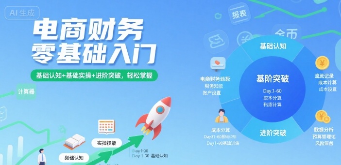 电商财务零基础入门,基础认知+基础实操+进阶突破,轻松掌握-鲁班聊项目