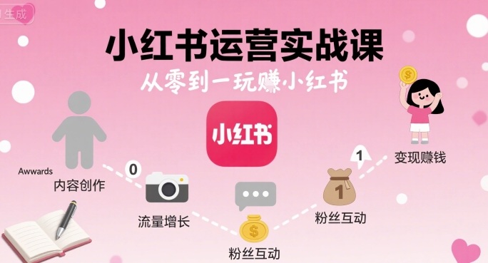 小红书运营实战课,从零到一玩賺小红书-鲁班聊项目
