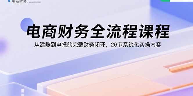电商财务全流程课程:从建账到申报的完整财务闭环,26节系统化实操内容-鲁班聊项目