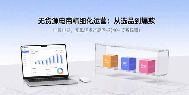 无货源电商精细化运营:从选品到爆款,实现轻资产高回报(40+节系统课-鲁班聊项目