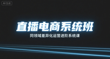 直播电商系统班,同领域差异化运营进阶系统课-鲁班聊项目