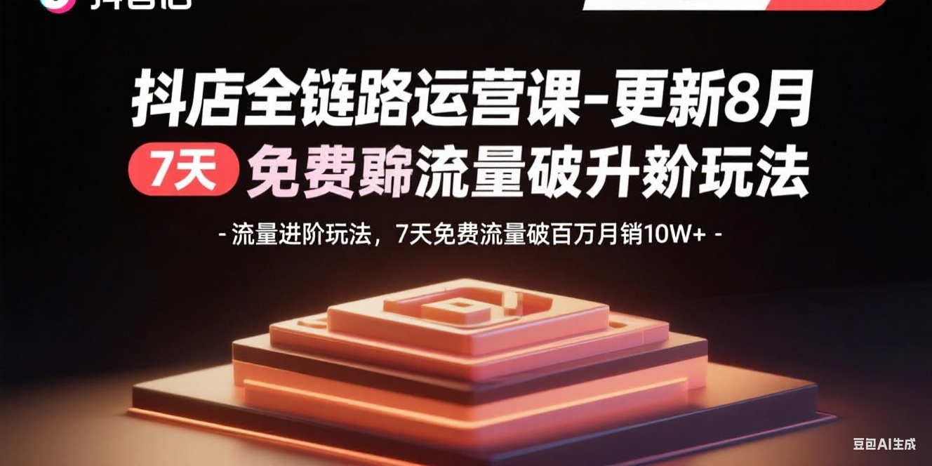 抖店全链路运营课-更新8月：流量进阶玩法，7天免费流量破百万月销10W+-鲁班聊项目