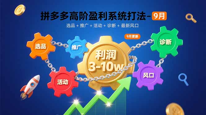 拼多多高阶盈利系统打法-9月：选品+推广+活动+诊断+最新风口，月利润3-10w-鲁班聊项目