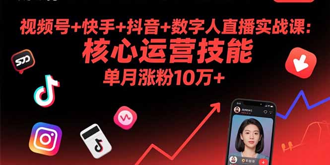 视频号+快手+抖音+数字人直播实战课(9月-鲁班聊项目