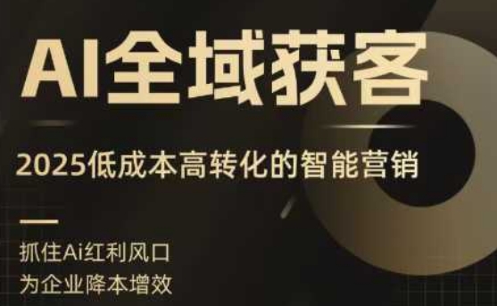 AI全域获客实训营,2025低成本高转化的智能营销,精准找客,高效营销-鲁班聊项目