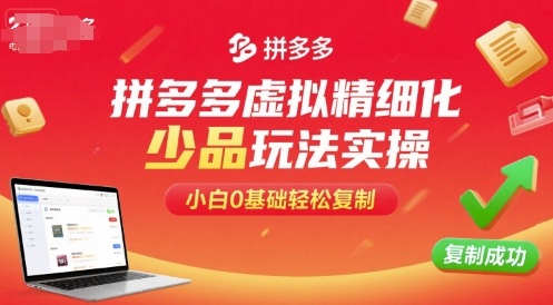 拼多多虚拟精细化少品玩法实操，小白0基础轻松复制-鲁班聊项目