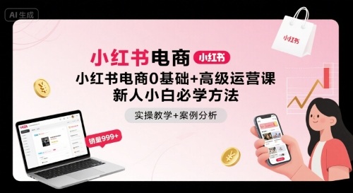 小红书电商0基础+高级运营课,新人小白必学方法,实操教学+案例分析-鲁班聊项目