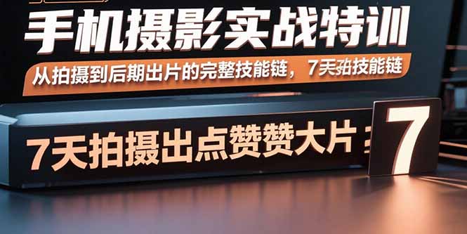 手机摄影实战特训,从拍摄到后期出片的完整技能链,7天拍出点赞大片-鲁班聊项目