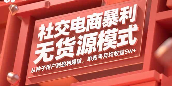 社交电商暴利无货源模式:从种子用户到盈利爆破,单账号月均收益5w+-鲁班聊项目