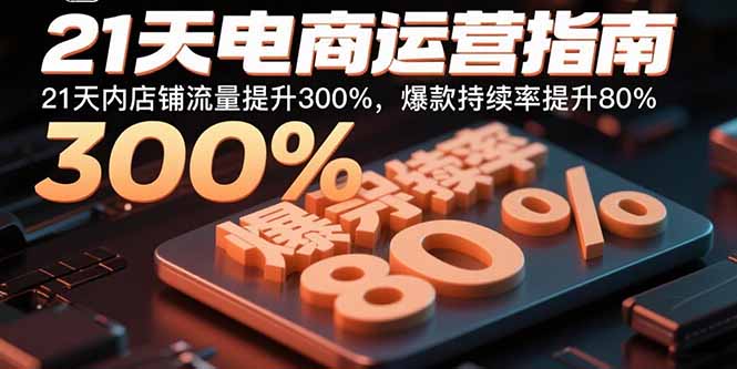 21天电商运营指南:21天内店铺流量提升300%,爆款持续率提升80%-鲁班聊项目