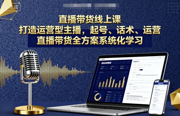 直播带货线上课,打造运营型主播,起号、话术、运营,直播带货全方案系统化学习-鲁班聊项目