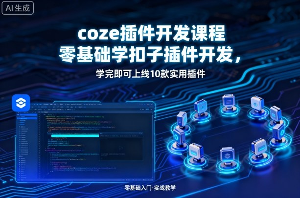coze插件开发课程，零基础学扣子插件开发，学完即可上线10款实用插件-鲁班聊项目