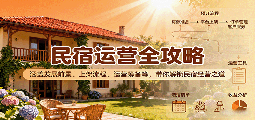 民宿运营全攻略:涵盖发展前景、上架流程、运营筹备等,带你解锁民宿经营之道-鲁班聊项目