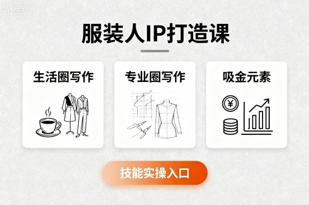 服装人IP打造课,文案创富+生活圈写作+专业圈写作+服装人专属+吸金元素+技能实操-鲁班聊项目