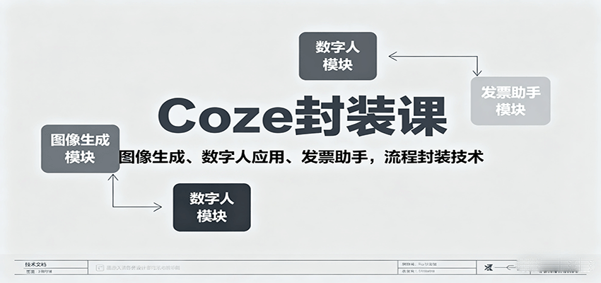 Coze封装课，图像生成、数字人应用、发票助手，流程封装技术-鲁班聊项目