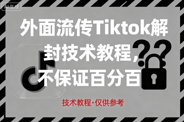 外面流传Tiktok解封技术教程，不保证百分百，具体自测-鲁班聊项目