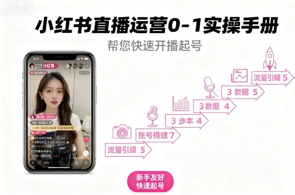 小红书直播运营0-1实操手册,帮您快速开播起号-鲁班聊项目
