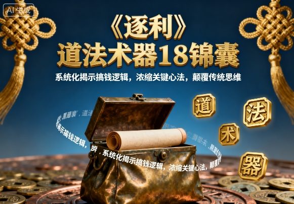 《逐利》道法术器18锦囊，系统化揭示搞钱逻辑，浓缩关键心法，颠覆传统思维-鲁班聊项目
