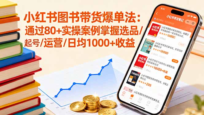 小红书图书带货爆单法:通过80+实操案例掌握选品/起号/运营/日均1000+收益-鲁班聊项目