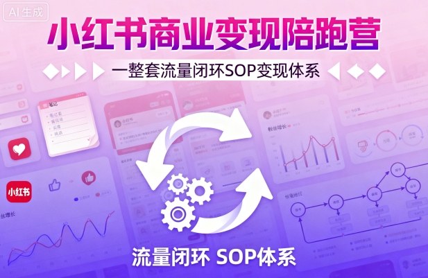 小红书商业变现陪跑营，轻IP矩阵 私域获客 聚光投流，一整套流量闭环SOP变现体系-鲁班聊项目