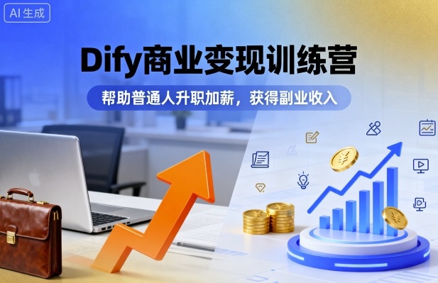 Dify商业变现训练营,帮助普通人升职加薪,获得副业收入-鲁班聊项目
