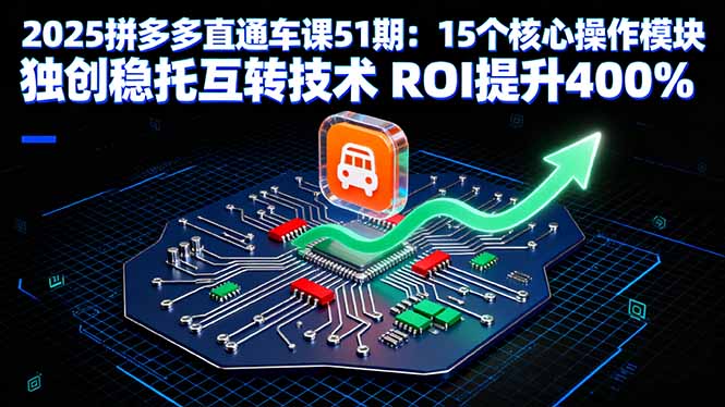 2025拼多多直通车课51期:15个核心操作模块 独创稳托互转技术 ROI提升400%-鲁班聊项目