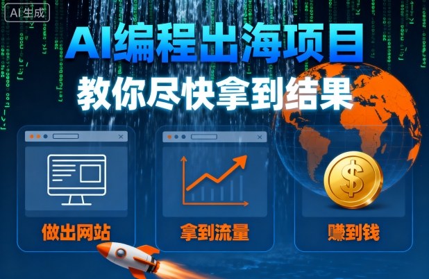 AI编程出海项目,教你尽快拿到结果-做出网站、拿到流量、賺到钱-鲁班聊项目