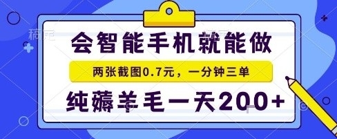 手机项目，二十秒一单，纯薅羊毛一天2张+做就有【揭秘】-鲁班聊项目
