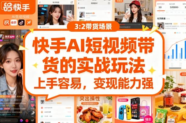 快手ai短视频带货的实战玩法，上手容易，变现能力强-鲁班聊项目