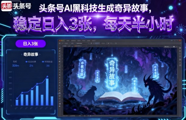 头条号AI黑科技生成奇异故事,稳定日入3张,每天半小时-鲁班聊项目