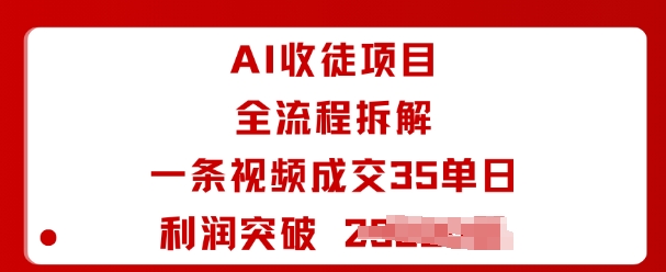 AI收徒项目全流程拆解一条视频成交35单日利润突破1k+-鲁班聊项目