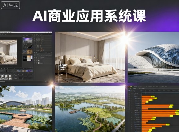 AI商业应用系统课,室内-软装-建筑-景观,智能设计+效果图+动画画实战-鲁班聊项目
