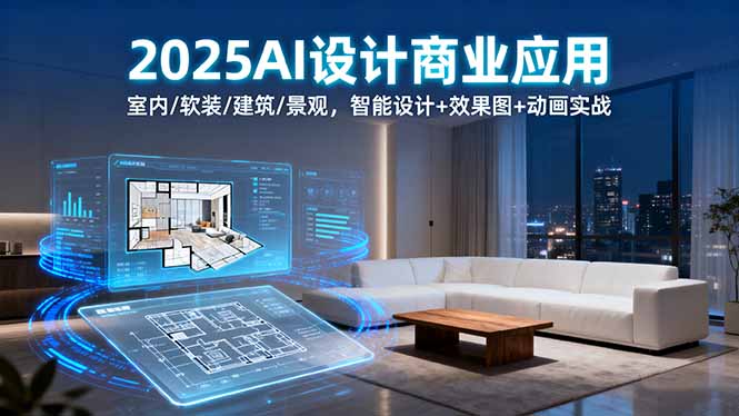 2025AI设计商业应用：室内/软装/建筑/景观，智能设计+效果图+动画实战-鲁班聊项目