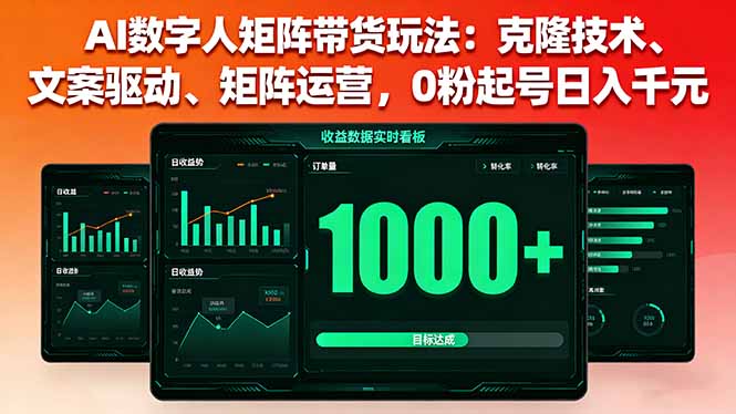 AI数字人矩阵带货玩法:克隆技术、文案驱动、矩阵运营,0粉起号日入千元-鲁班聊项目