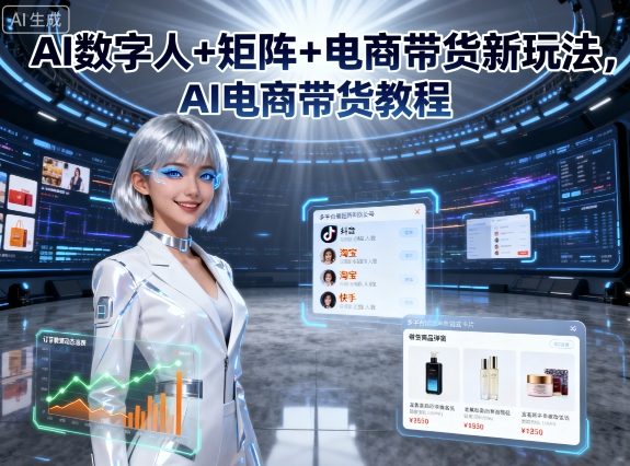 AI数字人+矩阵+电商带货新玩法,AI电商带货教程-鲁班聊项目