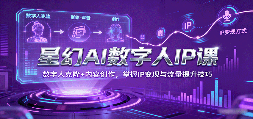 星幻AI数字人IP课,数字人克隆+内容创作,掌握IP变现与流量提升技巧-鲁班聊项目
