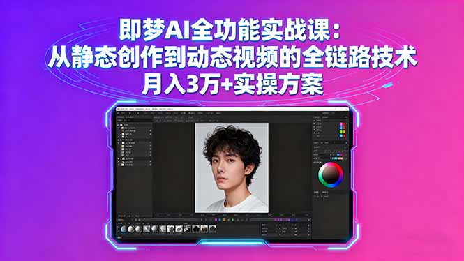 即梦AI全功能实战课:从静态创作到动态视频的全链路技术 月入3万+实操方案-鲁班聊项目
