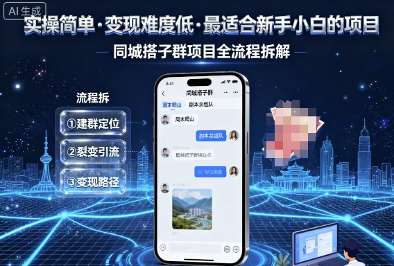 实操简单,变现难度低,最适合新手小白做的项目,每天轻松收入3张,同城搭子群项目全流程拆解-鲁班聊项目