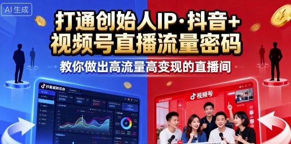 25年直播9-10两期线下课，打通创始人IP，抖音+视频号直播流量密码，教你做出高流量高变现的直播间-鲁班聊项目