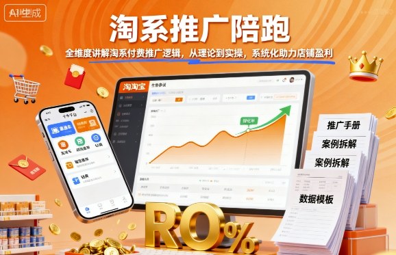 淘系推广陪跑,全维度讲解淘系付费推广逻辑,从理论到实操,系统化助力店铺盈利-鲁班聊项目